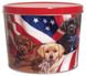 Dogs & Flag Create Your Own Custom Gourmet Popcorn Tin With Logo or Photo on the Lid from any of these designs